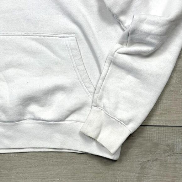 Obey Worldwide Pullover Hoodie White Red Hood Fleece Lined Men Sz M Y2K Relaxed - Picture 5 of 9